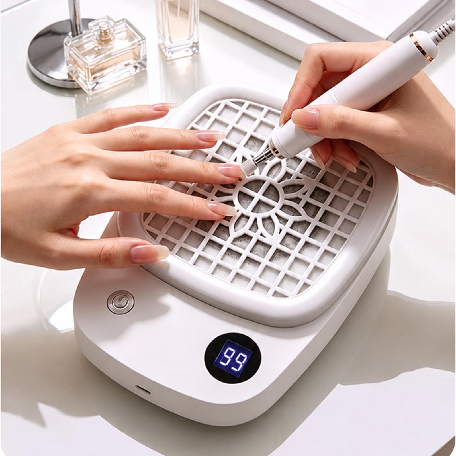 Colector de polvo de uñas Máquina de 4000 RPM con Succión y Filtro para