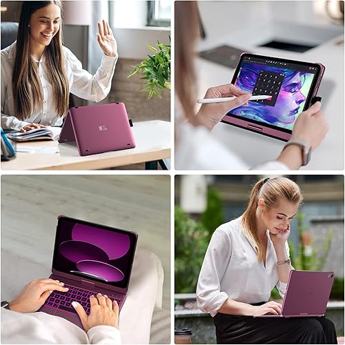 Miniatura 69 de typecase Funda táctil para iPad de 10ª generación con teclado (10.9 pulgadas, 2022) y iPad A16 (11ª generación, 2025) – Rotación de 360°, Verde