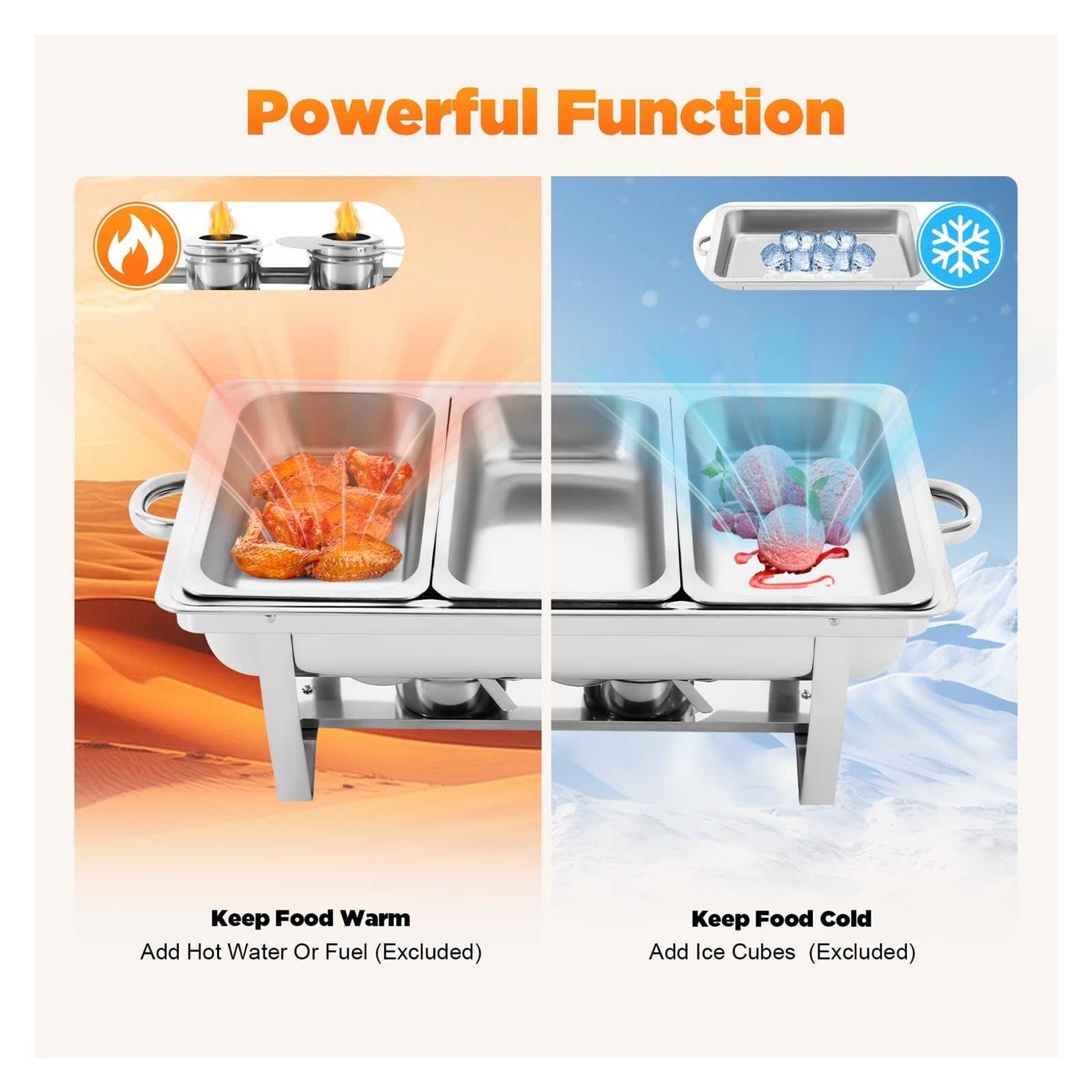Scaldavivande Commerciale in Acciaio Inossidabile Set 3 Scomparti 7 5L Rettangolare for Buffet for Banchetti di Catering for Feste Buona Conservazione del Calore