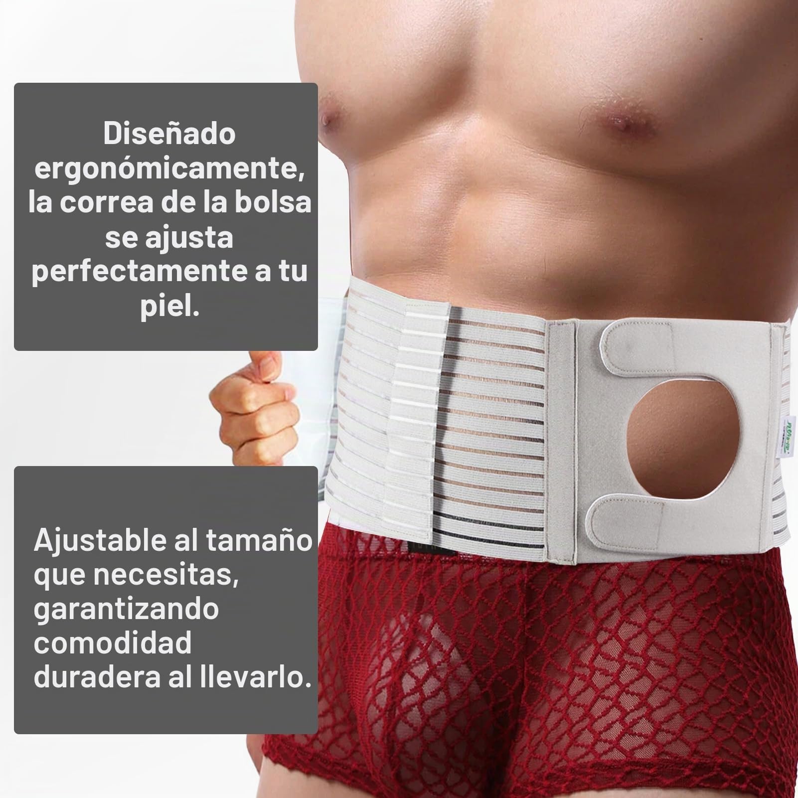 Faja Para Colostomía Para Hombre Y Mujer, Cinturón De Soporte Para Estoma Ajustable, Banda Cirugía Abdominal Hernia, Suministros Para Ostomía, Cinturón Colostomía Accesorios, L