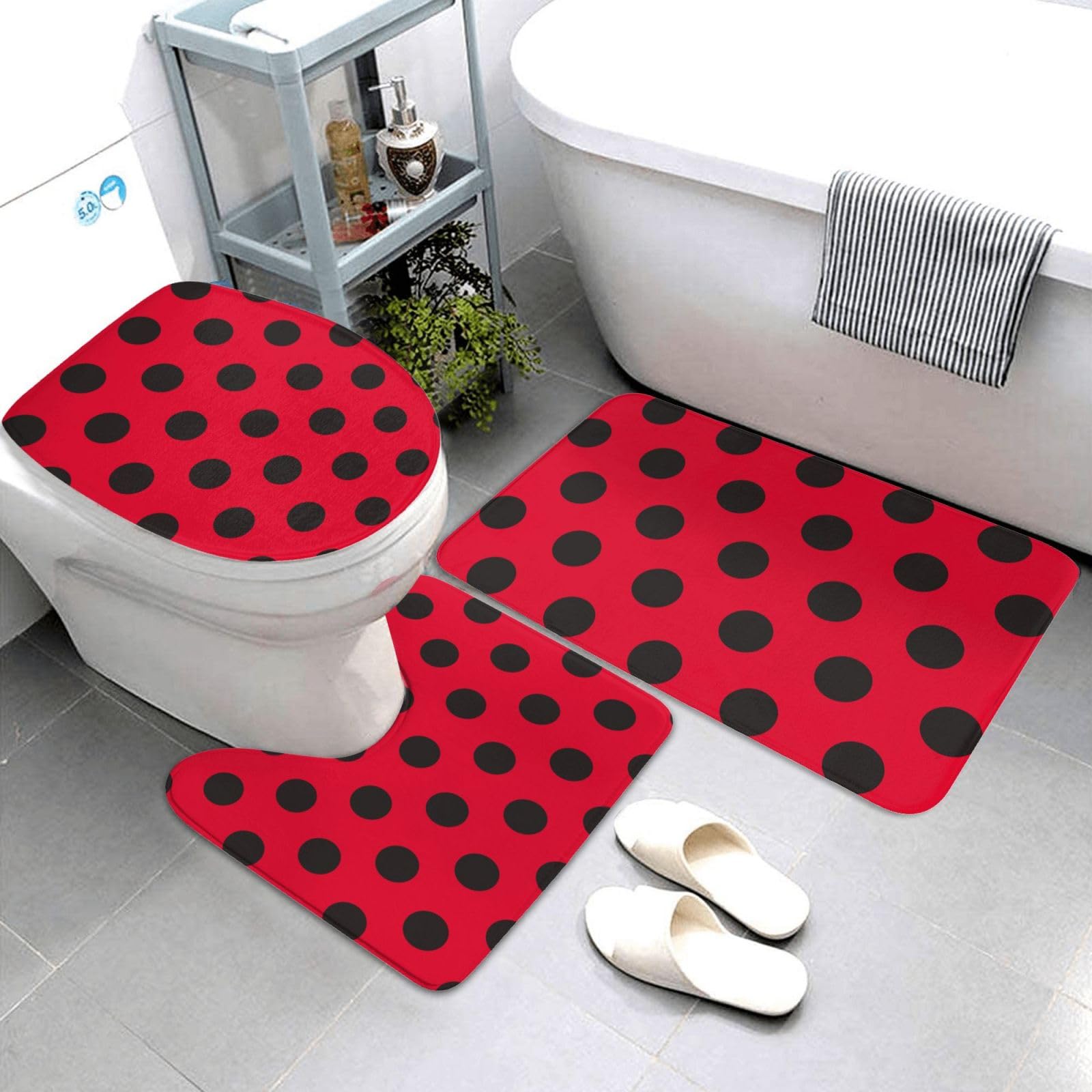 Tapis de bain coccinelle pour sortie de douche sécurisée en famille