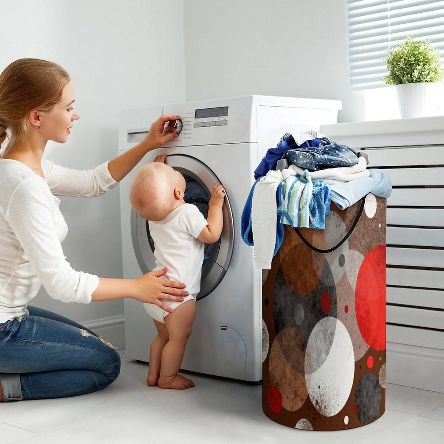 Dirty Clothes Basket Extra Large 110l Open Top Laundry Hamper With Portable Carry Handles, Foldable Waterproof Clothes Basket Spacious Laundry Bag For Bedroom Bathroom Laundry Room Dorm