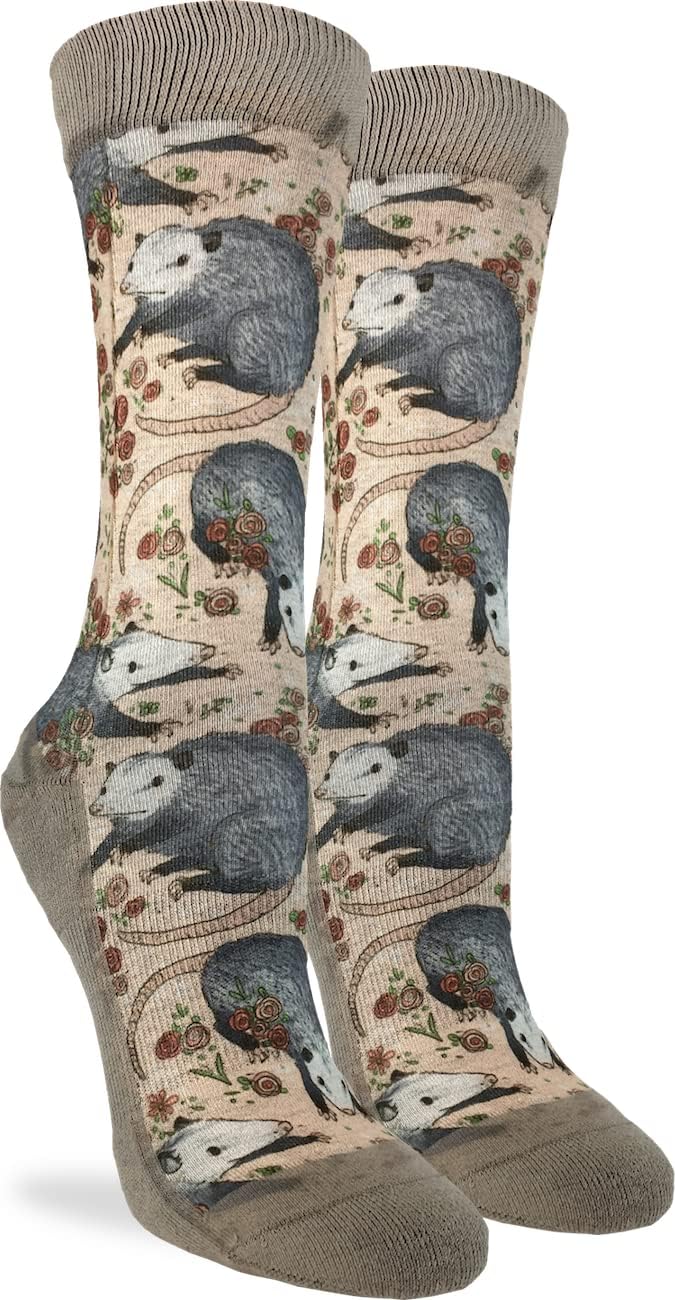 Good Luck SockWomen's Opossum Socks - Brown, Adult Shoe Size 5-9