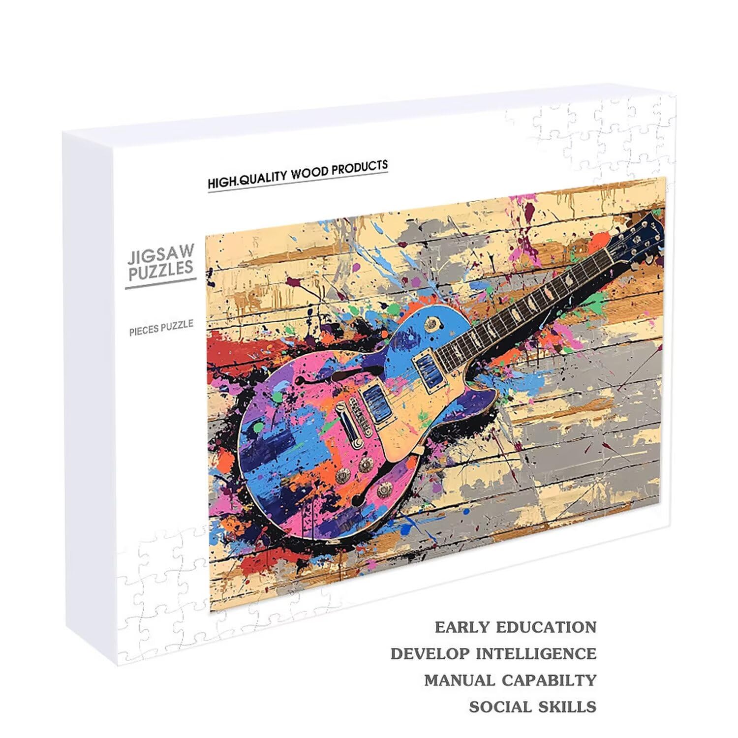 Puzzle dla dorosłych 1000 sztuk gitara 75 x 50 cm niemożliwe trudne wyzwanie, puzzle dla dorosłych gra edukacyjna wyzwanie zabawki 1000 elementów puzzli dla dorosłych, kreatywna rozrywka prezent u-387