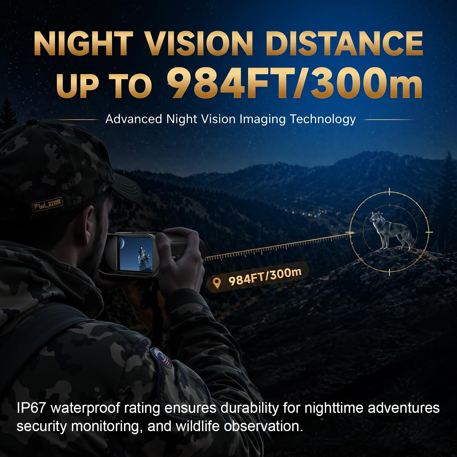 4K Binoculares de Visión Nocturna,Batería Recargable de 2500mAh