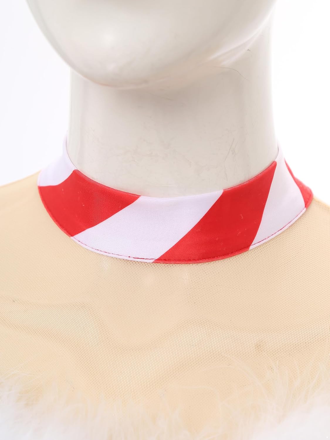 JEATHA Women Christmas Candy Cane Costumes Sequins Striped Tutu Dress Ballet Dance Leotards Performance Party