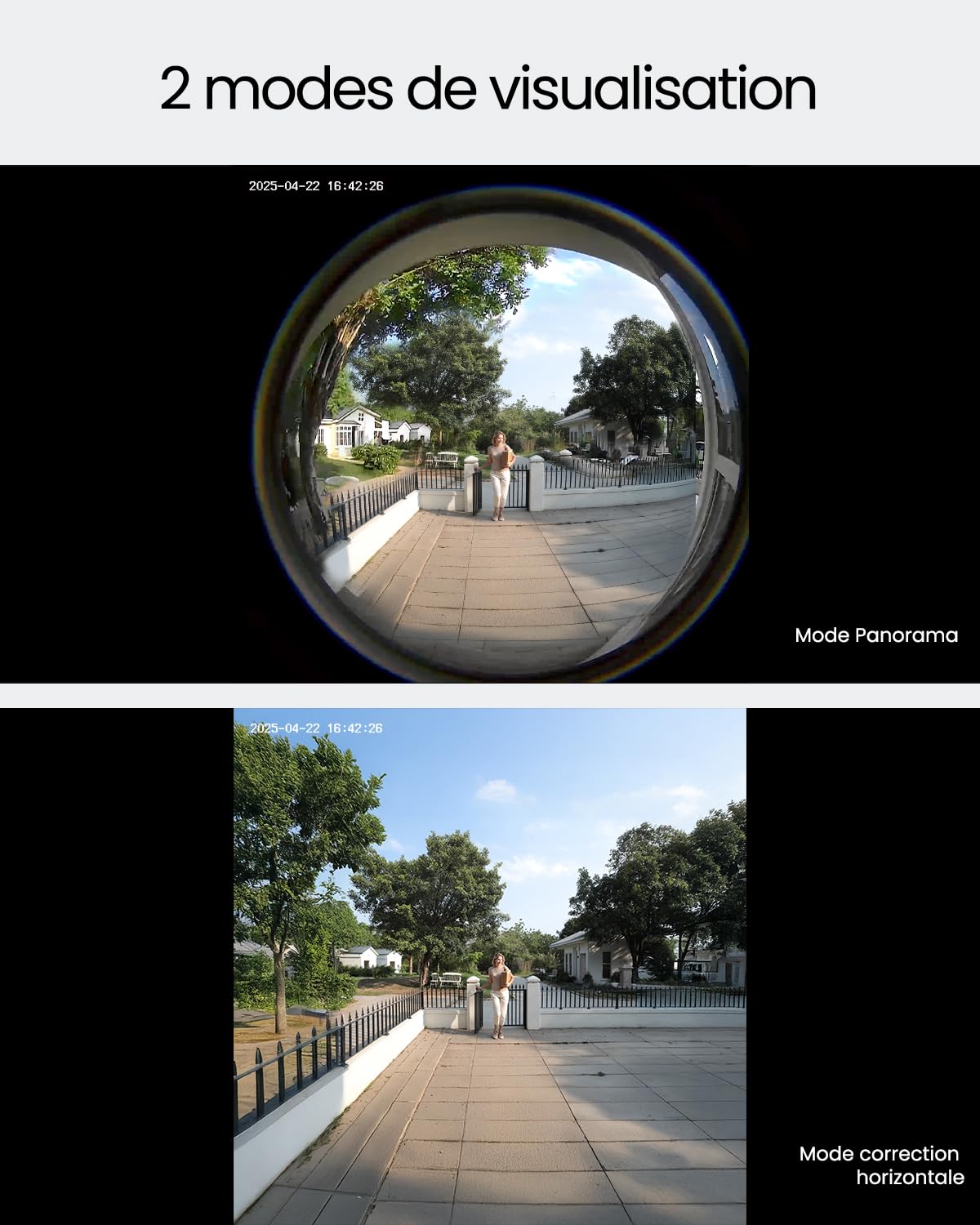 ieGeek 2K Sonnette sans Fil Exterieur avec Caméra Fisheye 180°, Détection IA, IP65, Vision Nocturne, WiFi 2,4 GHz