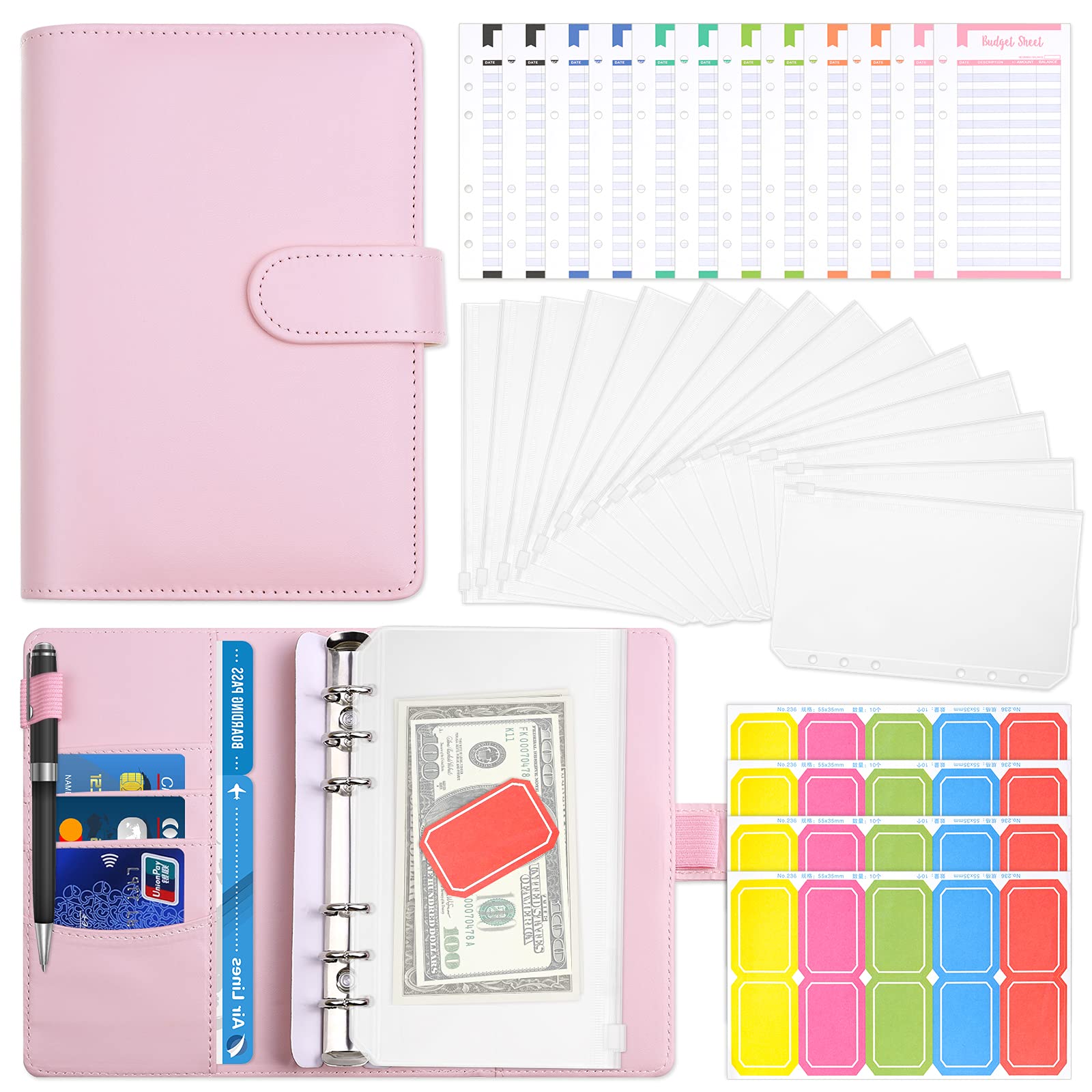 Buy 32Pcs Budget Binder with Cash Envelopes, Cludoo A6 PU Money Budget