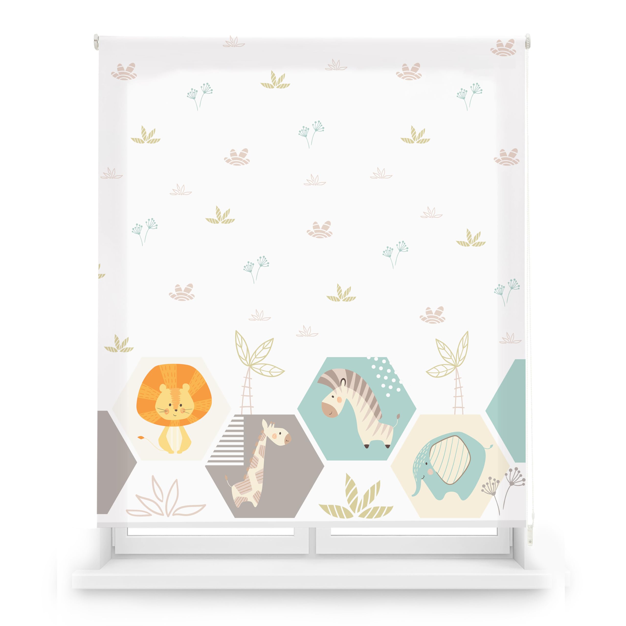 Blindecor Digital Store Enrouleur translucide avec Impression numérique Modèle Safari 140 x 180 cm Dimensions du Tissu 137 x 175 cm