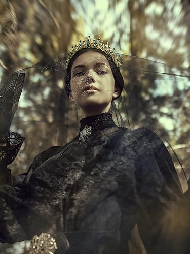 Miniatura 5 de SWEETV Tiara de boda de cristal para mujer, diadema de corona de reina real, accesorios de pelo de princesa con diamantes de imitación para baile de