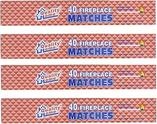 Long Wooden Fireplace Matches for Candles, Camping, BBQ Grilling - 11" Matches, 40 in Each Box (4)