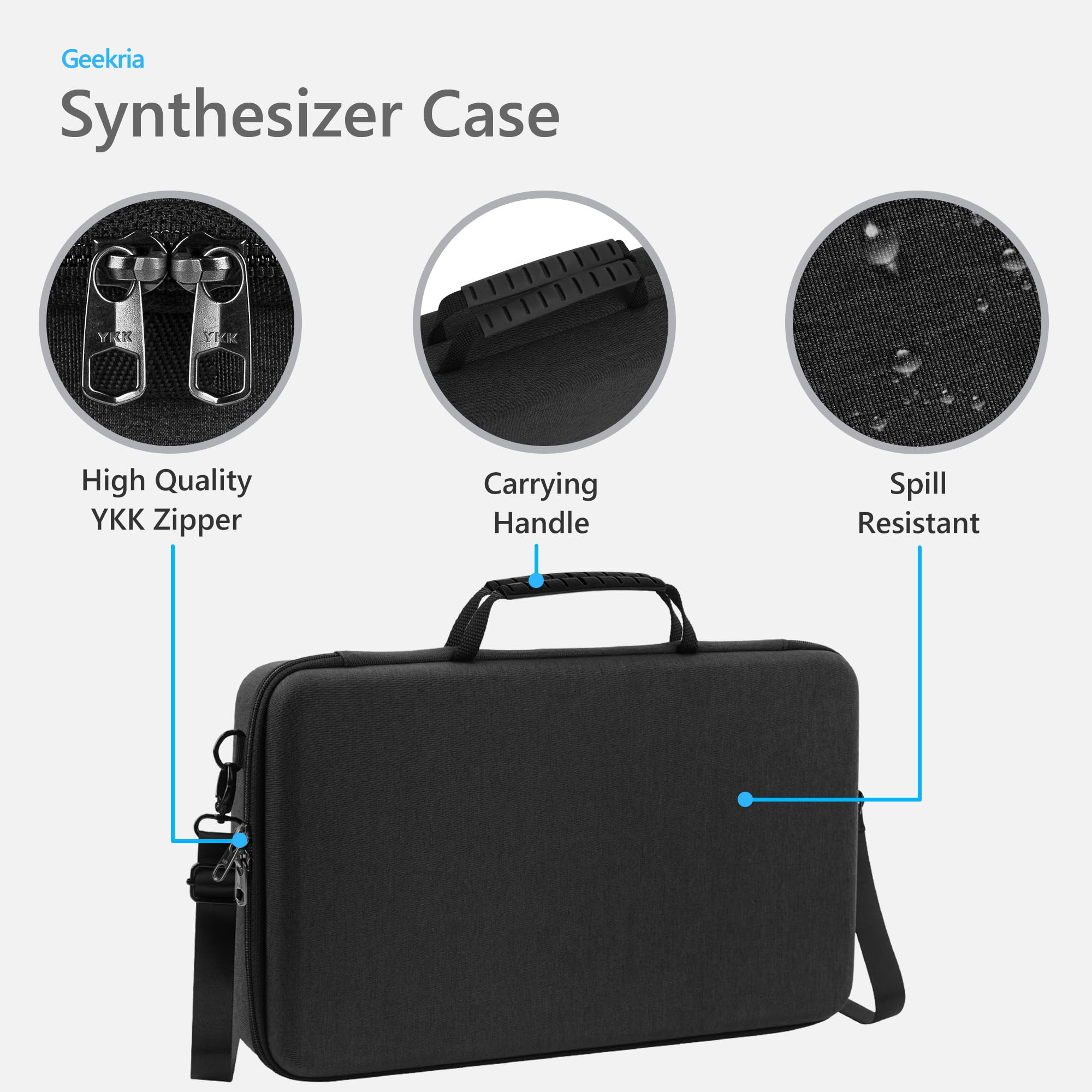 GEEKRIA Custodia da trasporto per interfaccia audio, compatibile Arturia - MicroFreak/MicroBrute UFO/DrumBrute Impact, EVA Hard Shell Portable Travel Bag (Grigio scuro)
