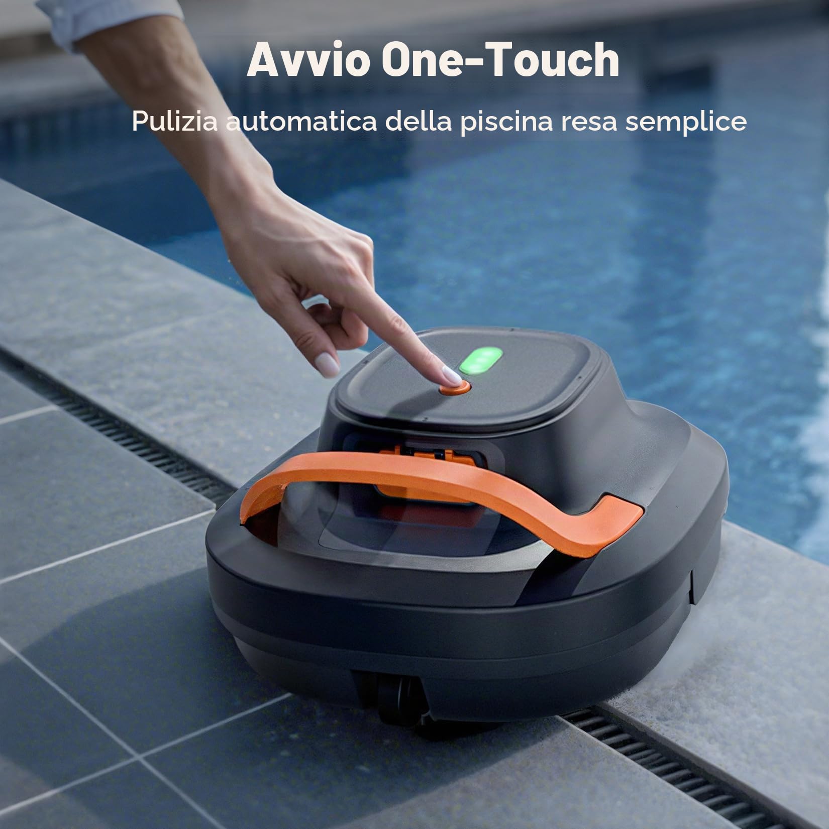 (Novità 2026) CoasTeering Robot Piscina Batteria, 200 Min Autonomia, 5200mAh, Aspirazione 140 L/Min, per Acqua Salata & Dolce, 2 Motori Brushless, Pulitore Automatico per Piscine fino a 120 m²