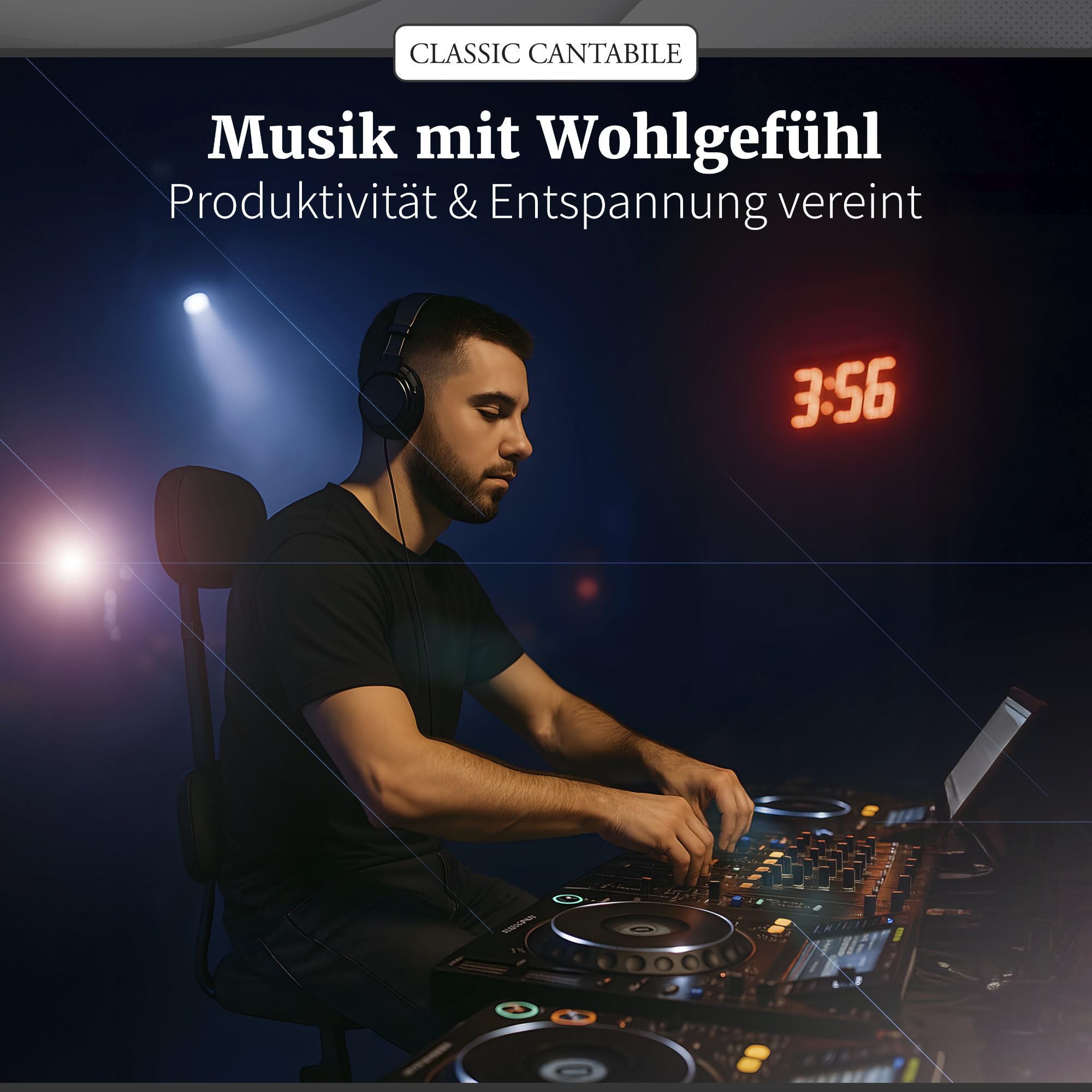Classic Cantabile ST-200 PRO Stehhilfe, Keyboarder und DJs, Fußstütze | Massives Stahlgestell mit Gummifüßen, Sitzhöhe 5-stufig einstellbar, Lehne 2-fach verstellbar, Sitzfläche (BxHxT): 41 x 8