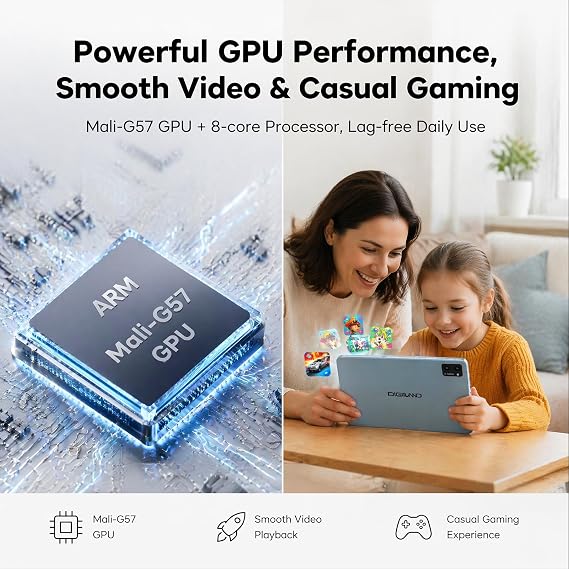 DigiLand Tablet 10.1 Inch, Android 14 Tablet with 10GB RAM 64GB ROM, 256GB Expandable, Octa-Core Processor, 1280x800 IPS Touchscreen, WiFi 5, BT 5.0, Dual Cameras, 6000mAh-Blue