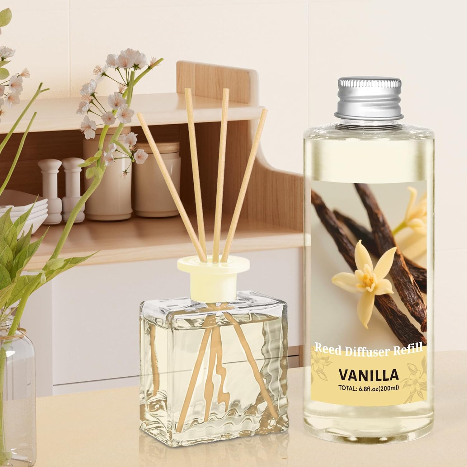 STRN Reed Diffuser Oil Refill, Vanilla Scented Diffuser 200ML
