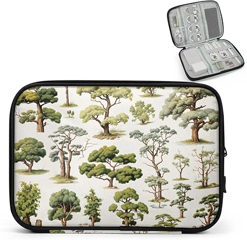 Trees Electronics - Funda organizadora de viaje, accesorios tecnológicos, bolsa de almacenamiento de cables para cables, cargador, teléfono, disco