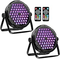 Vista 1 de Luces de escenario RGB de 60 LED, 90 W, regulables, multimodos activados por sonido, control remoto y DMX, fácil configuración, luces elevadas