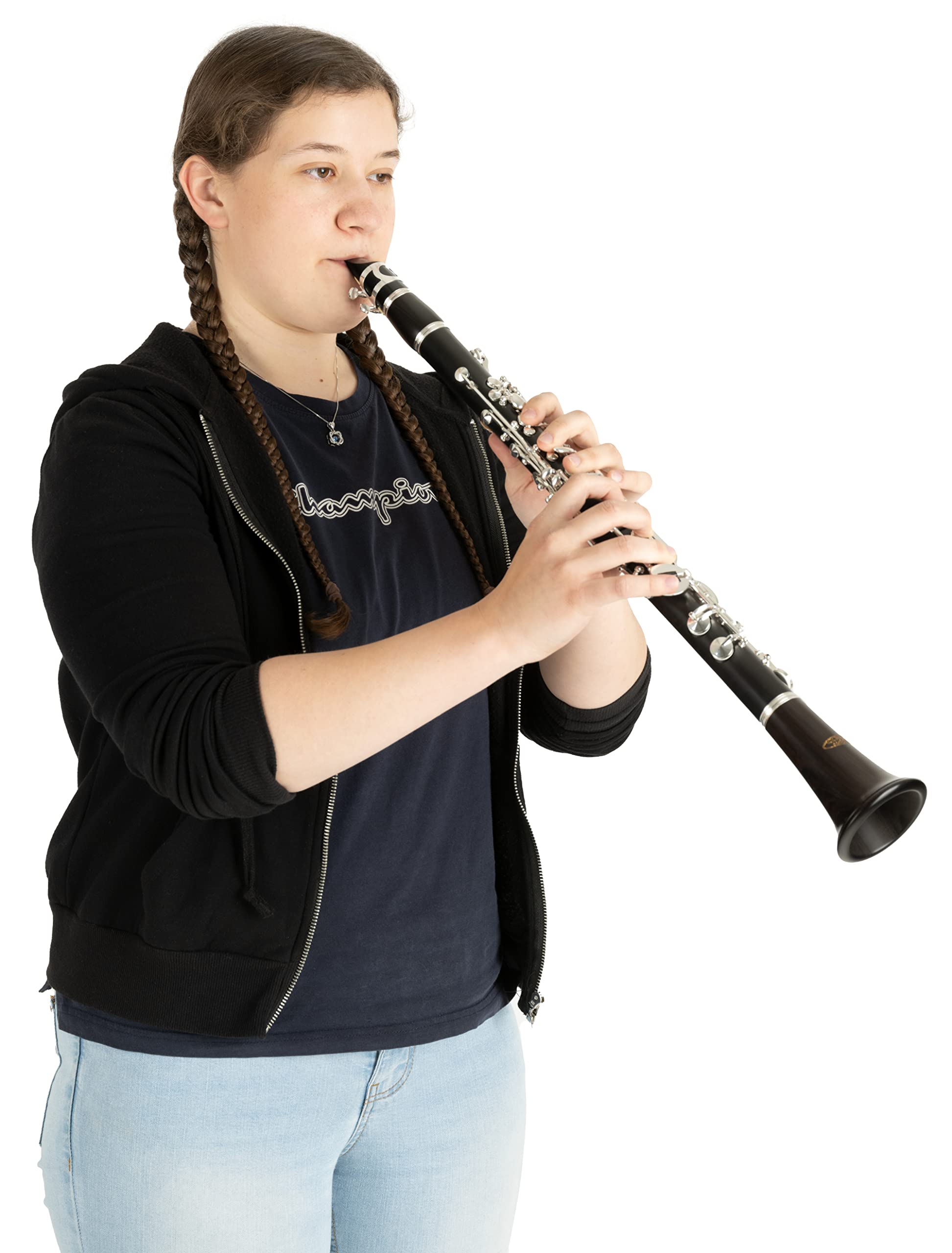 Classic Cantabile CLK-20 Kunststoff Klarinette (deutsche Giffweise, 20 Klappen, 6 Ringe, Ebonit Korpus, inkl. Koffer und Putztuch)