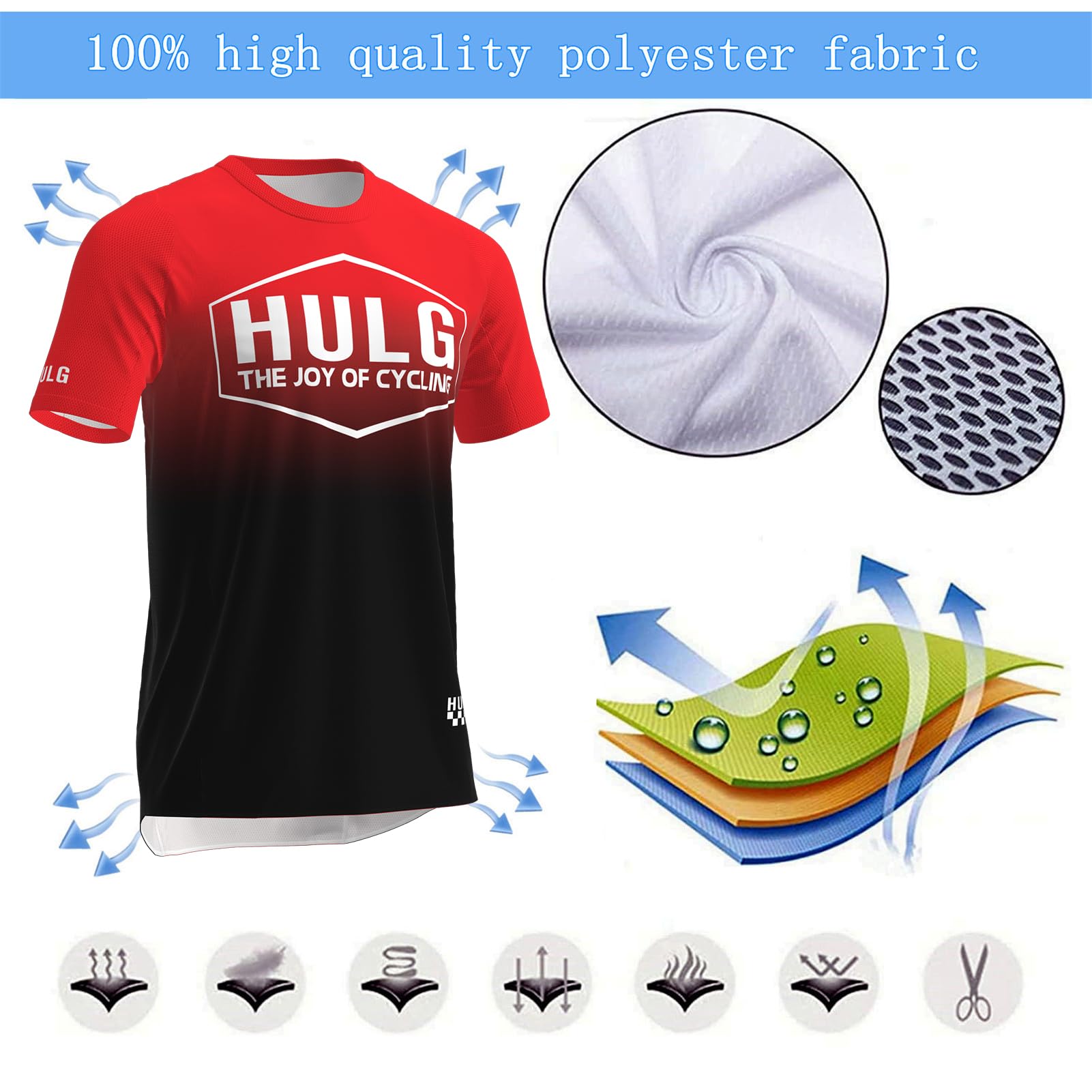 Vêtements de Cyclisme pour Hommes, Maillots de VTT, Chemises de Motocross, vêtements de BMX, séchage Rapide, Respirants