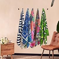 Vista 7 de Toalla de playa absorbente de microfibra de secado rápido, toallas con estampado de plantas verdes tropicales, tamaño de 30 x 60 pulgadas