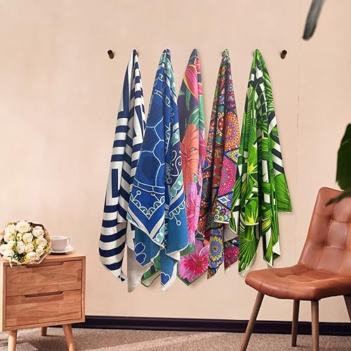 Miniatura 7 de Toalla de playa absorbente de microfibra de secado rápido, toallas con estampado de plantas verdes tropicales, tamaño de 30 x 60 pulgadas, para