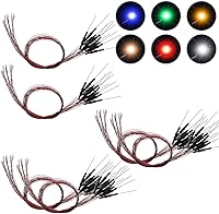 Vista 55 de Evemodel L0402B 20pcs pre-cableado SMD LED 0402 Bule Diodo emisor de luz 12V pre-soldado Micro Litz cable cable longitud 7.8 pulgadas (7.9 in)