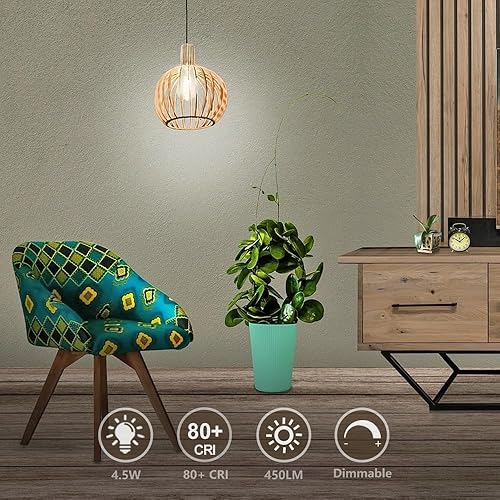 Miniatura 6 de Bombillas Edison regulables, 4.5 W equivalentes a bombillas vintage de 40 W, base E26 4000K ST58ST19, bombillas LED de filamento espiral flexible