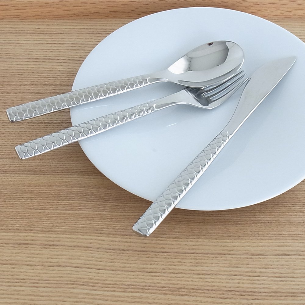 Alessi Colombina Fish Forchetta da Pesce, Acciaio Inossidabile, Argento, 5.50 x 4.50 x 23 cm