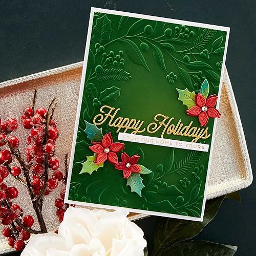 Miniatura 3 de Spellbinders Carpeta en relieve 3D con estampado floral navideño, una