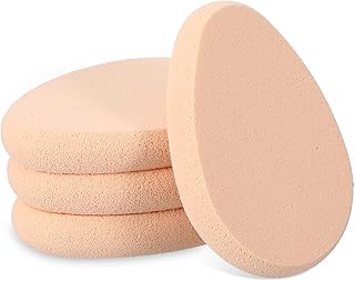 4 esponjas de maquillaje planas para base, es...