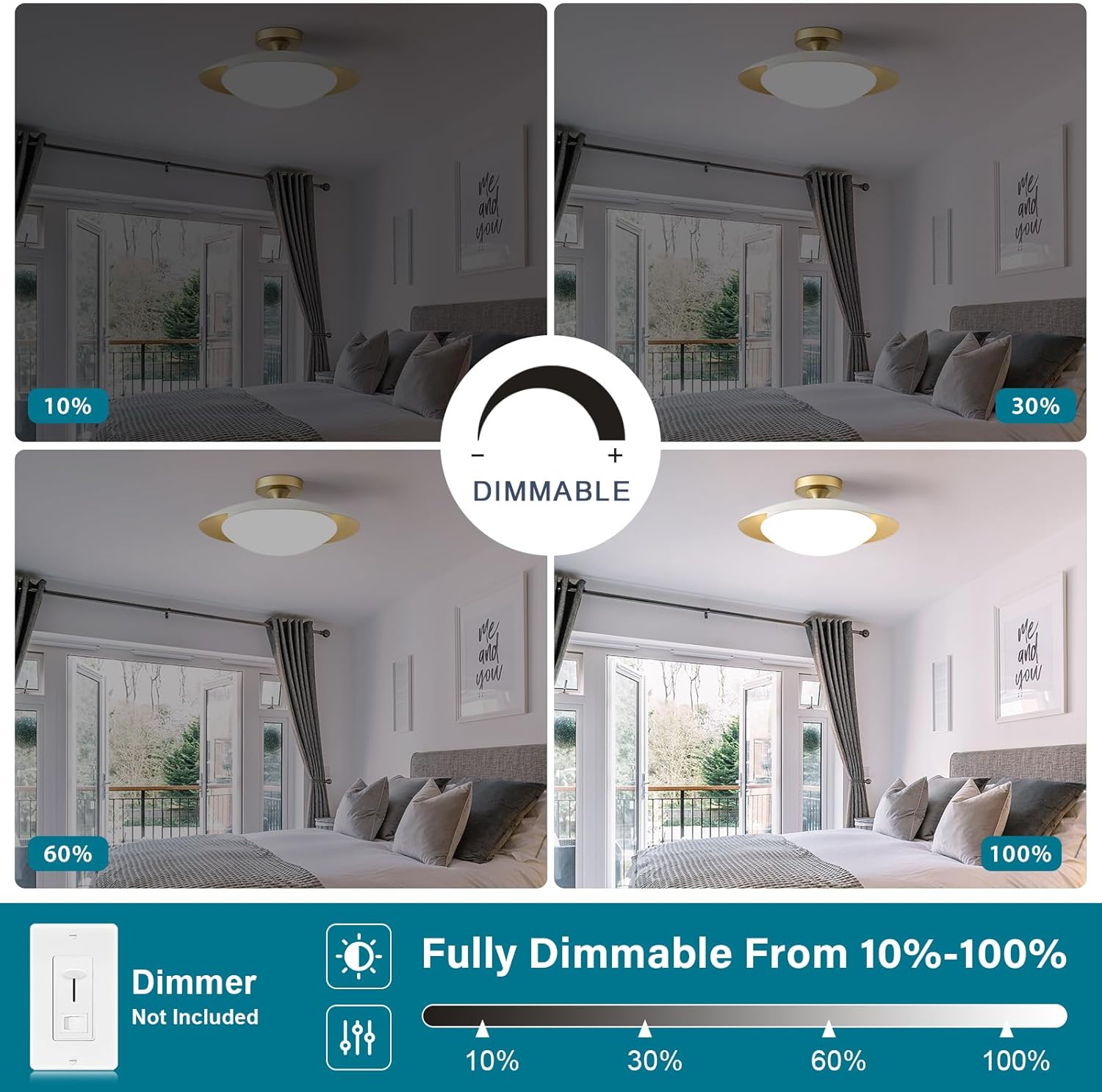 Dimmable Modern Semi Flush Mount Ceiling Light Fixture,Small White and Gold LED Glass Shade Kitchen Ceiling Lights,5CCT In One Light Fxiture for Hallway Entryway Bedroom Laundry Room Foyer(15.75in)