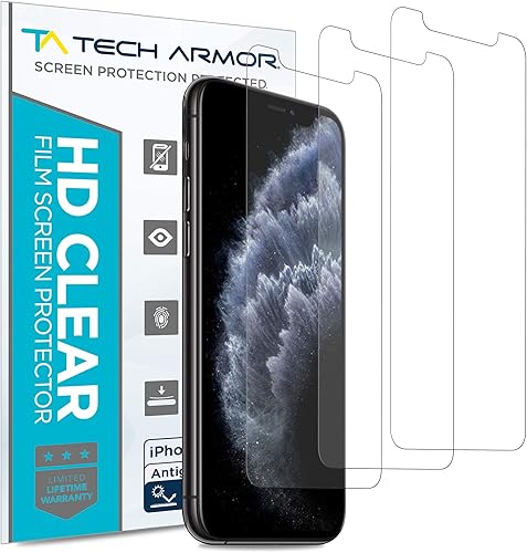 Tech Armor Protector de pantalla mate antirreflejoantihuellas, diseñado para Apple iPhone 11 Pro Max y iPhone Xs Max de 6.5 pulgadas, paquete de 3
