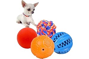 4 Pack Puppy Balls: Essential Teething Toys for Small Dogs