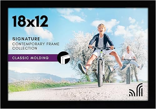 Vista 56 de Americanflat Marco de fotos de 10 x 13 pulgadas con vidrio inastillable - Colección Signature - Marcos de estilo galería hechos de madera de Negro