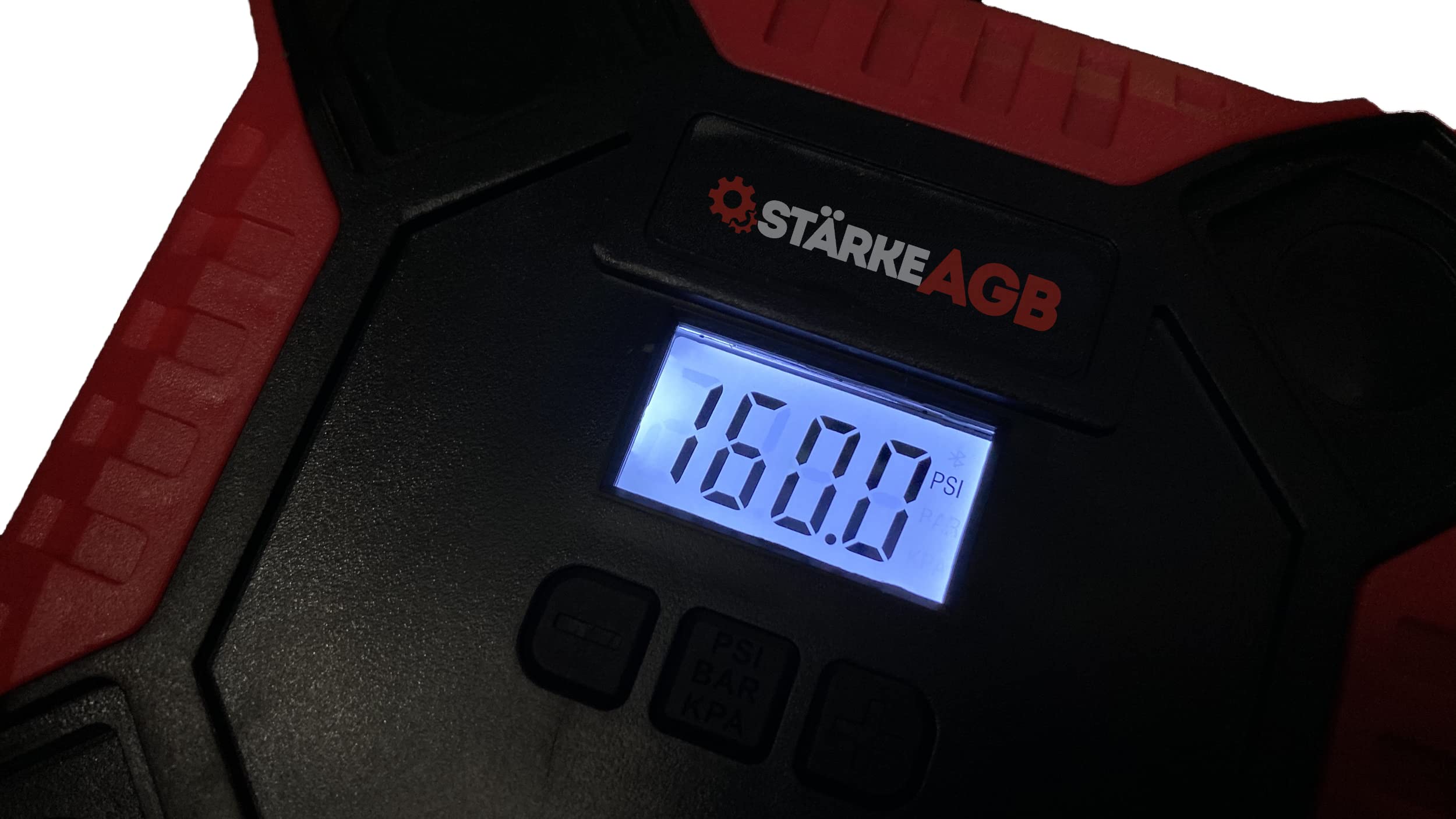 Compresseur d'air de gonflage de pneu numérique automatique HurthAG 12V, compact et portable, manomètre pour un gonflage précis 11 BAR / 160 PSI