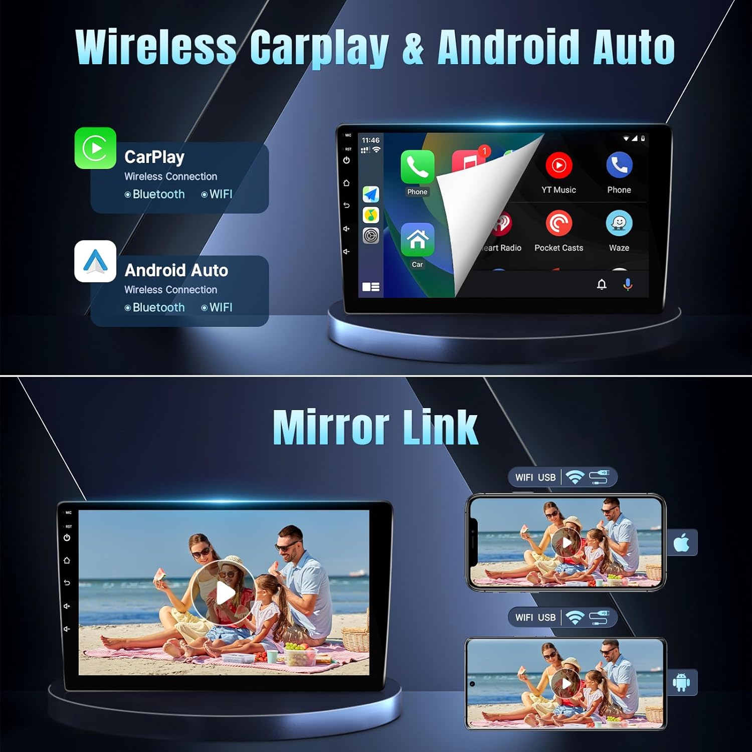 Leadafn Car Radio for Toyota Camry 2006 2007 2008 2009 2010 2011 (with JBL Version) with Wireless Carplay Android Auto 9inch Screen for Toyota Camry with Bluetooth FM SWC GPS