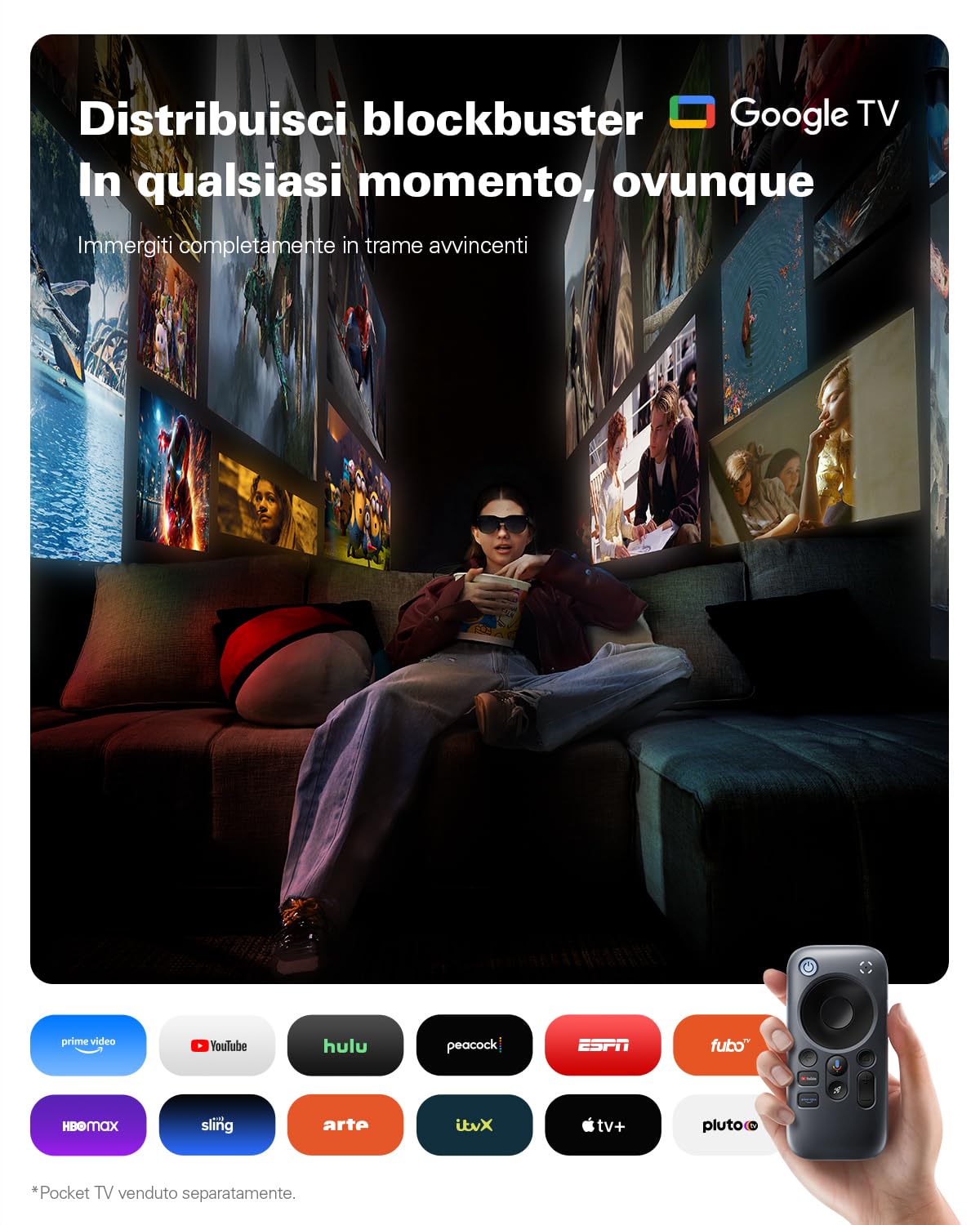 RayNeo Air 3s Occhiali AR/XR, Display HueView 201" 120Hz FHD, Dispositivo video AR portatile per iPhone 16/15, Android, Mac, Switch, PS5, Steam Deck – Teatro indossabile di prossima generazione
