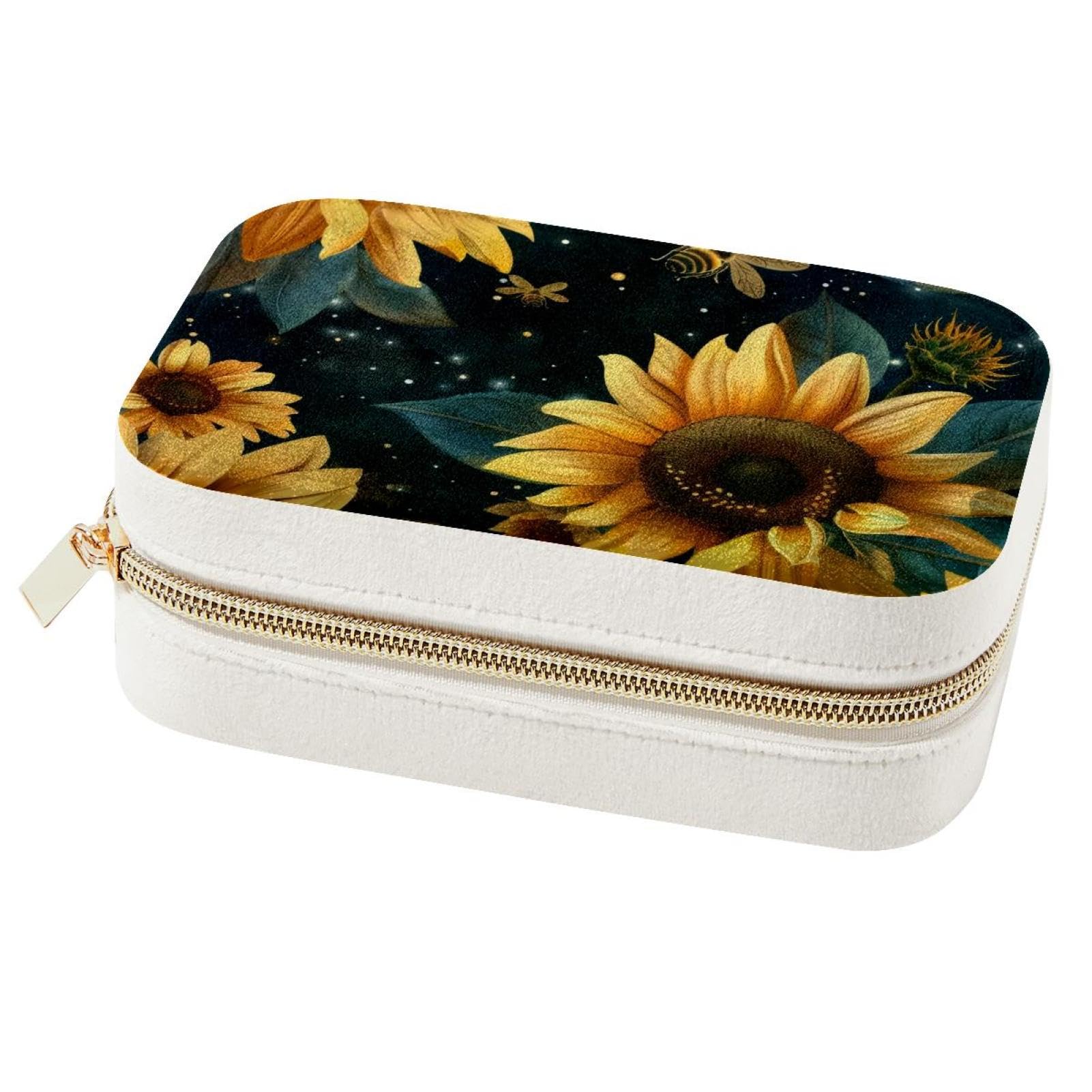 Boîte à bijoux de voyage fleurie pour ranger vos bagues