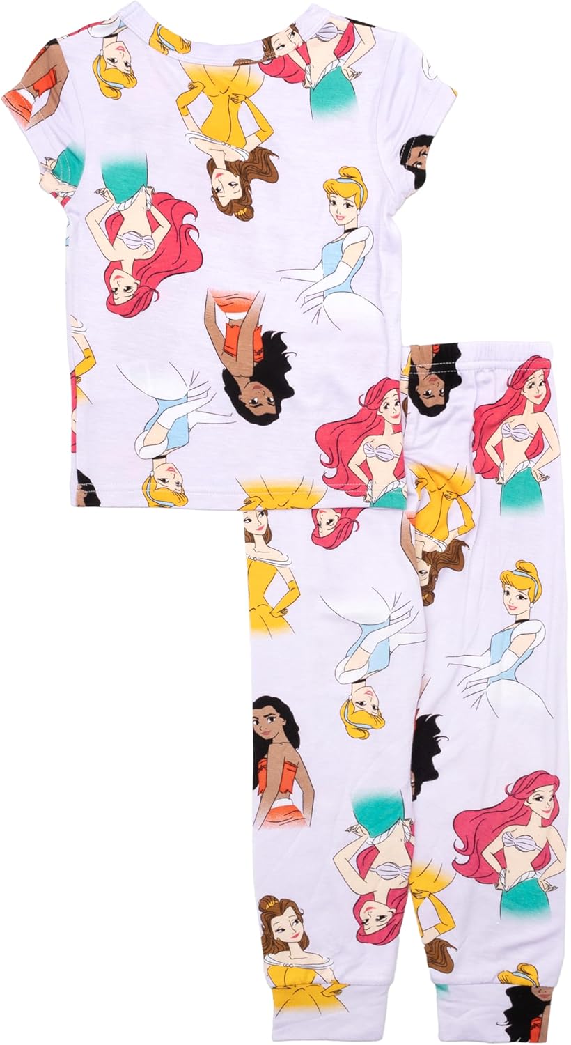Disney Girls' 2-piece Snug-fit Viscose Matching Pajama Set, Short-Sleeve, Soft & Cute for Kids - Image 3
