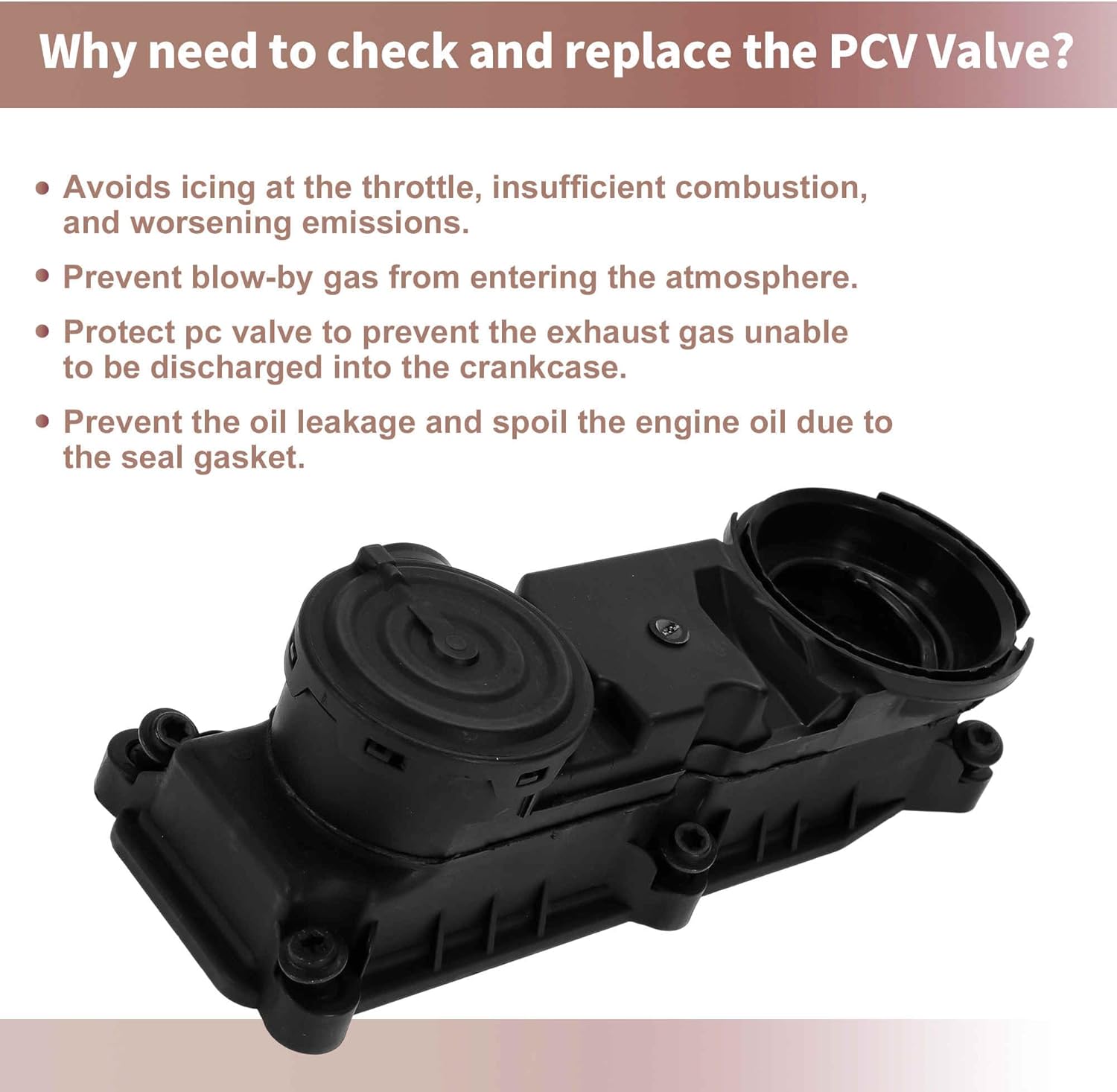 ACROPIX No.06M103515H/06M103515F PCV Valve for Audi A6 Allroad 2020-2024 Positive Crankcase Ventilation Valve Washer Plastic Metal Black 1 Set