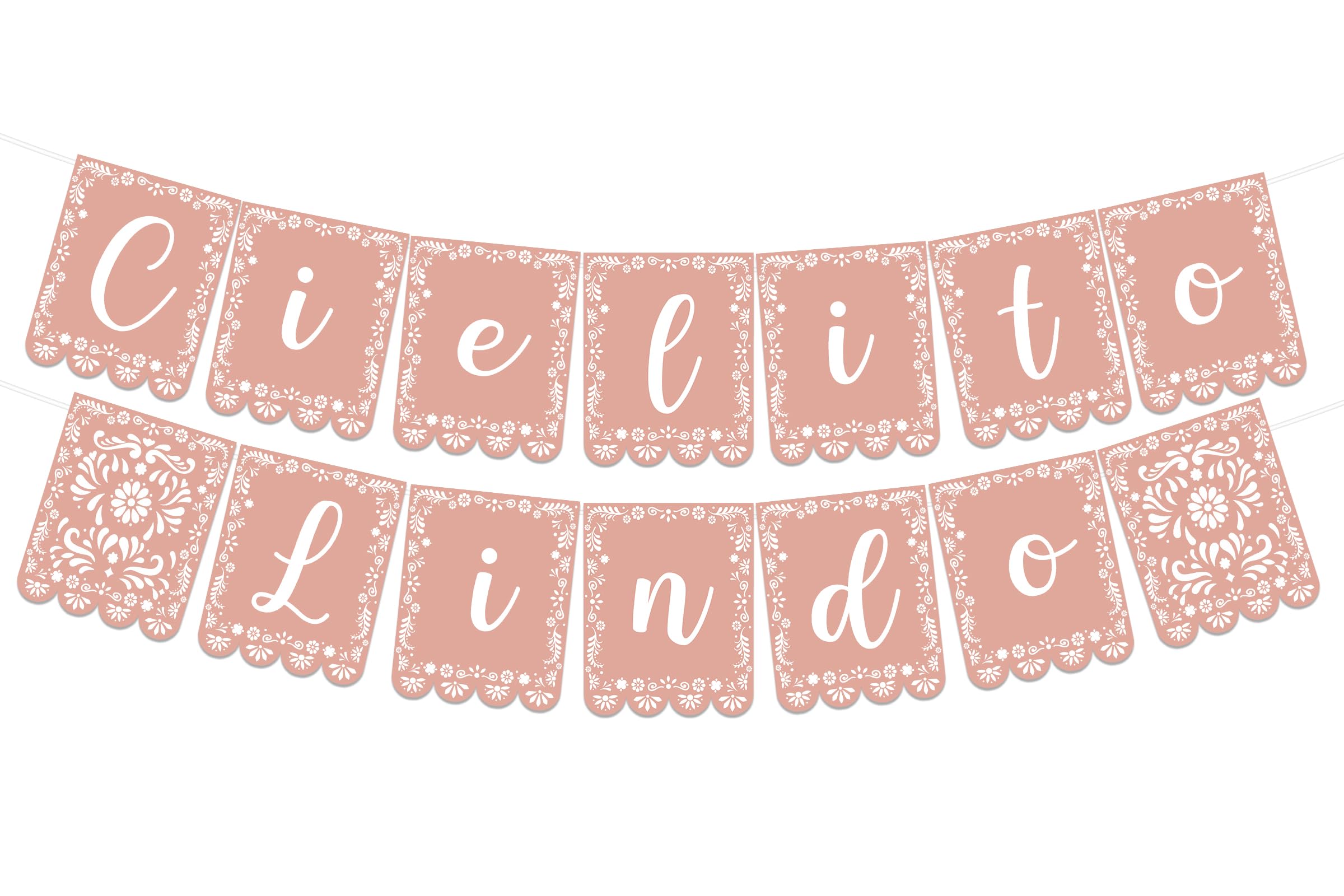 Cielito Lindo Party Decorations Pink Cielito Lindo Papel Picado Banner Mexican Baby Shower Banner for Girls Baby Shower Mexican Cinco de Mayo Fiesta
