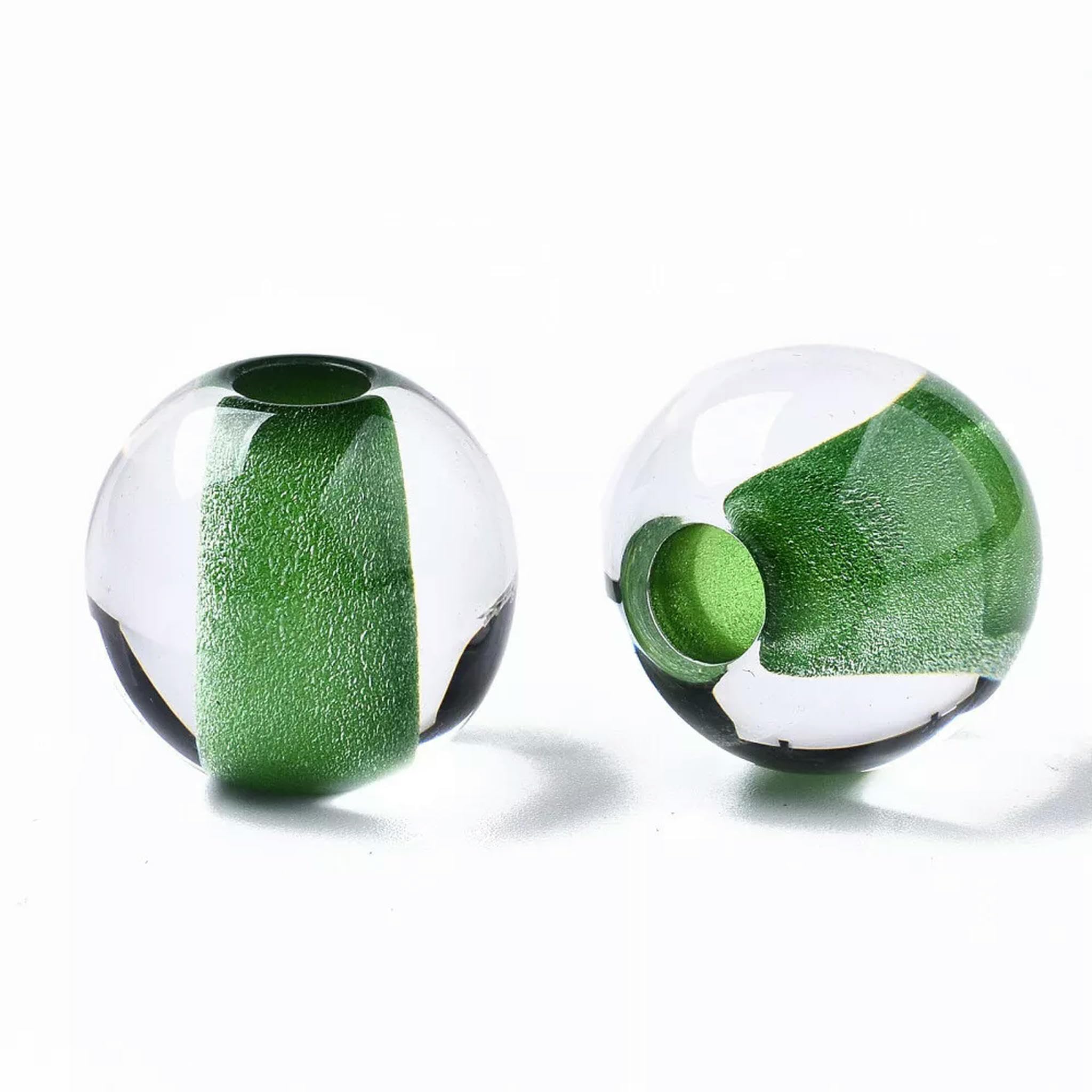 Lot de 100 Perles Rondes Transparentes à Gros Trou en résine de 20 mm - par défaut