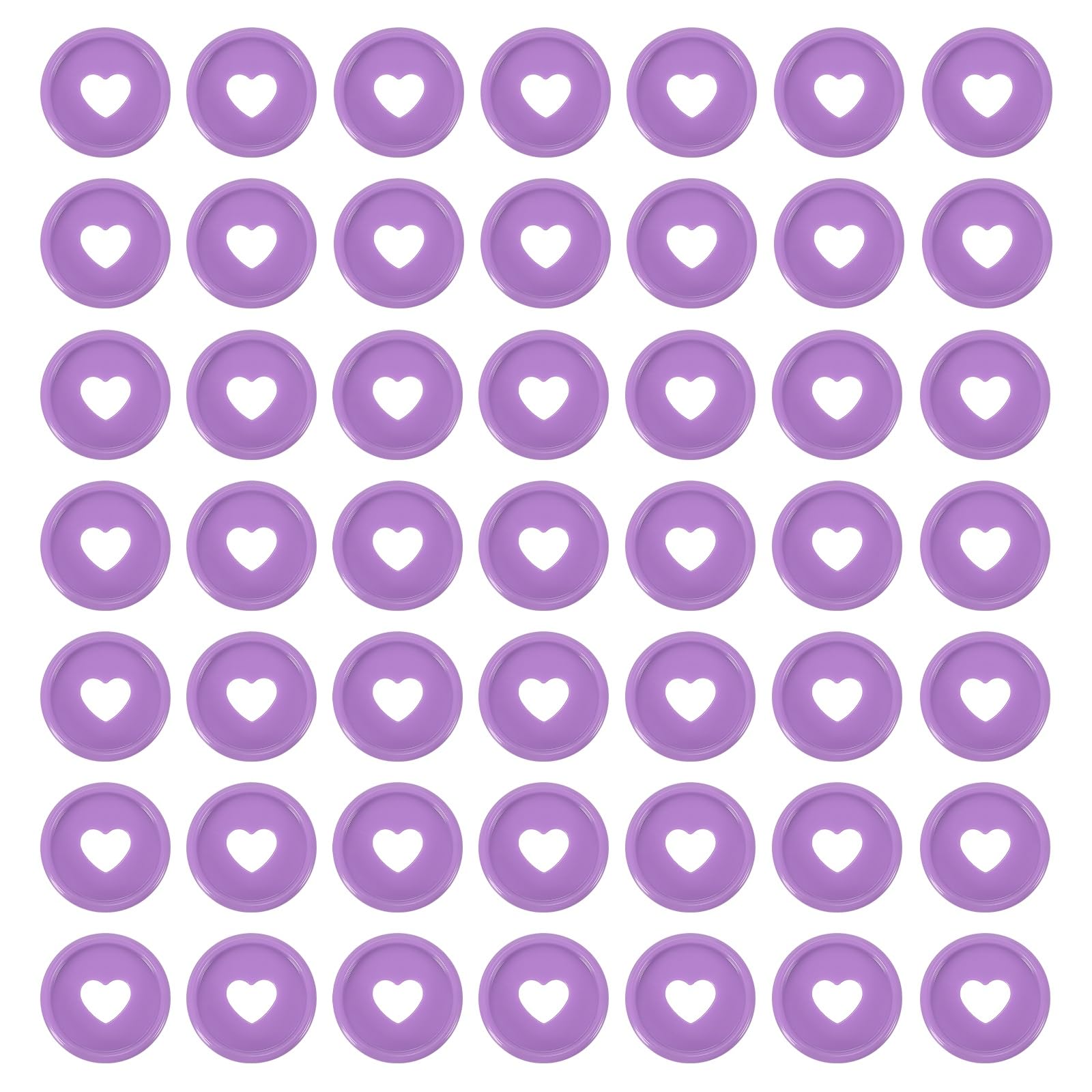 sourcing map 60Pcs Plastic Book Binding Discs, 24mm Heart Discbound Expansion Discs Binder Ring for DIY Notebooks Planner Accessories, Light Purple