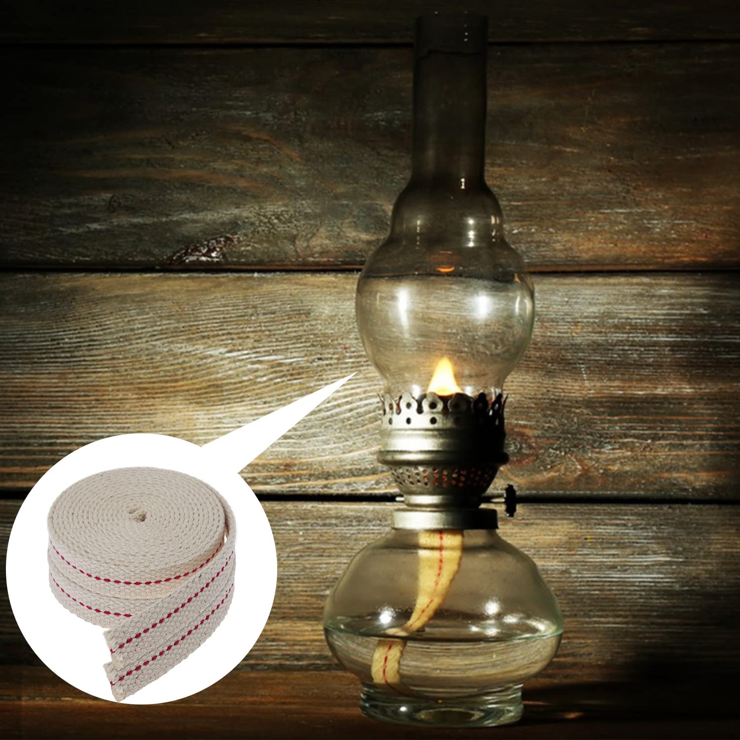 Mèche plate en coton pour lampe à huile, mèche de lanterne inodore, 1,2 cm de large pour brûleurs à huile, lampes à paraffine/kérosène de 10 m