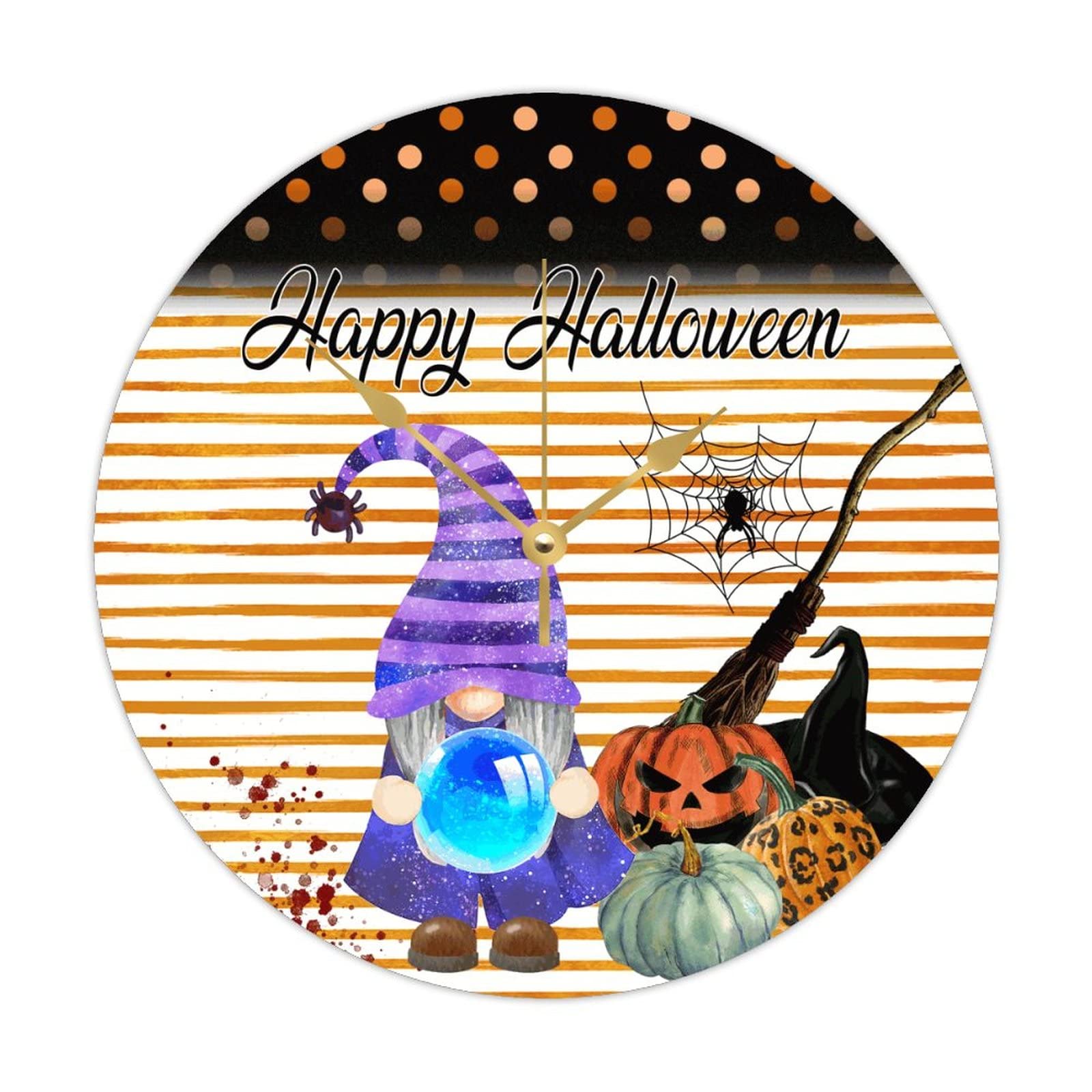 Horloge murale citrouilles d'Halloween en bois pour une ambiance de cuisine chaleureuse