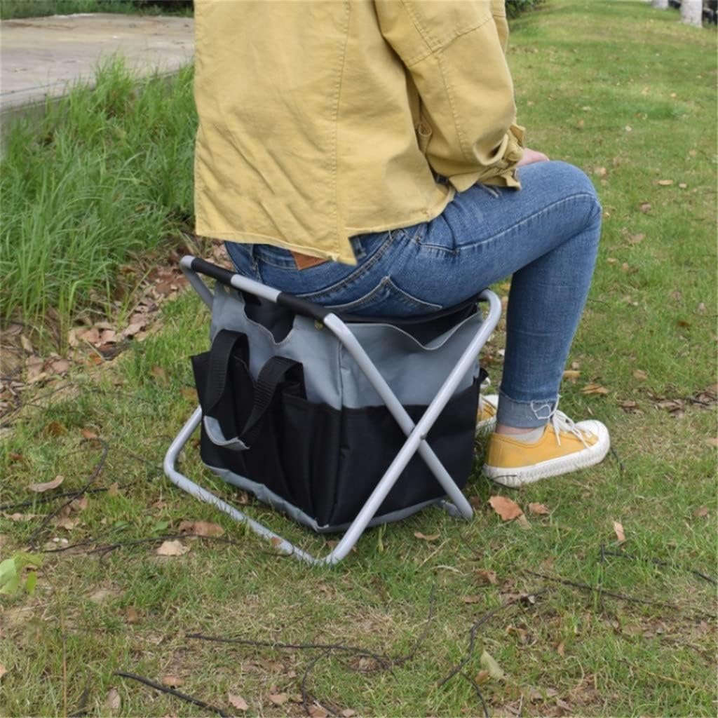 Outdoor 2 in 1 Folding Fishing Chair Bag Convenient Wear-Resistant Fishing Backpack Chair Stool Hunting Climbing(E)