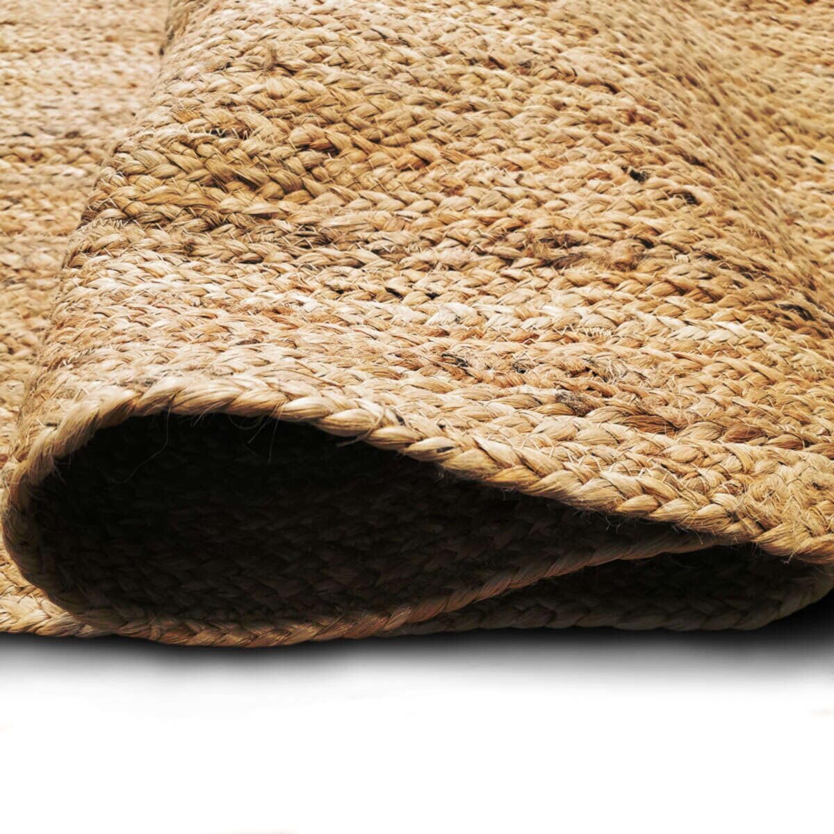 Thedecofactory Tapis en Jute tressé Main Motif Lignes Naturel 120x170