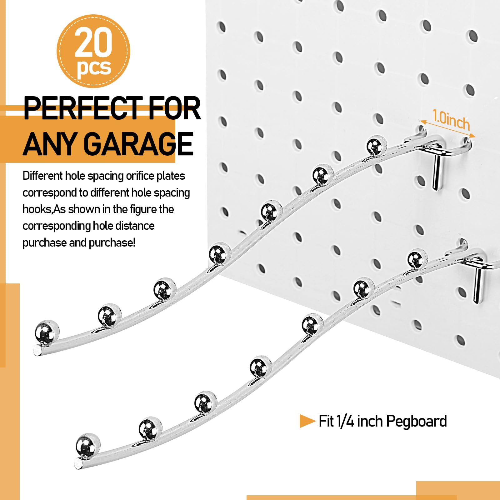 Presa 6 In. Zinc-Plated Steel Pegboard Hooks For 1/4 In. Pegboards - Foto 13