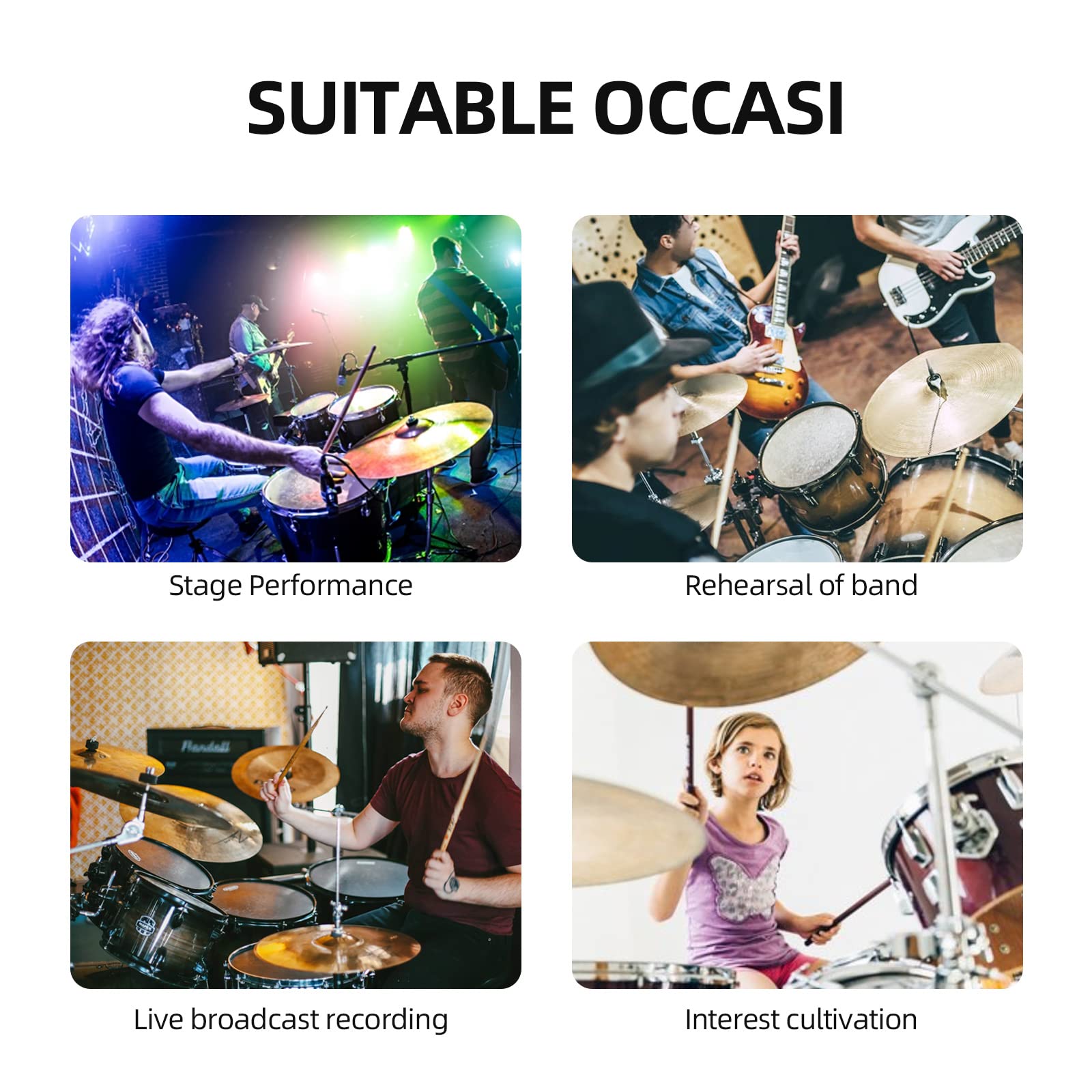 D Debra DK7 Pro - Set di 7 microfoni cablati, per batteristi, con microfono, clip per microfono con opzioni per Kick Drum, Snare, Rack/Floor Toms, Congas e Cymbals